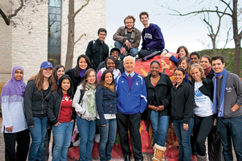 Morty Schapiro with students